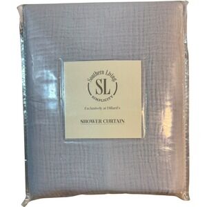 New southern Living Serenity Shower Curtain 72" x 72" Light Blue 100% Cotton